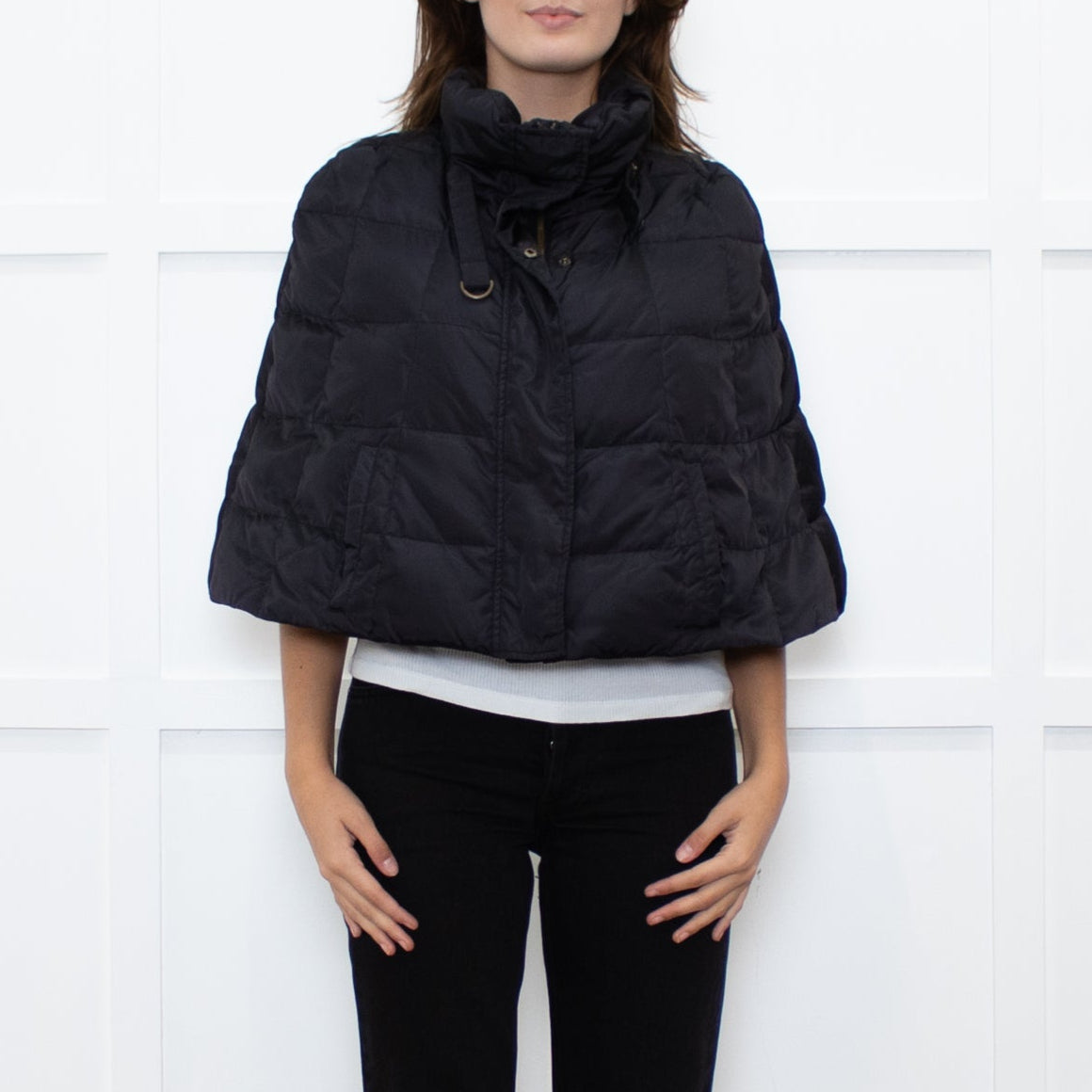 Weekend Max Mara Black Quilted Short Cape