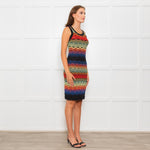 M Missoni Multi Coloured Stripe Knitted Sleeveless Dress