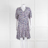 Zadig & Voltaire Blue Pink Ivory Flower Print Short Sleeve Dress