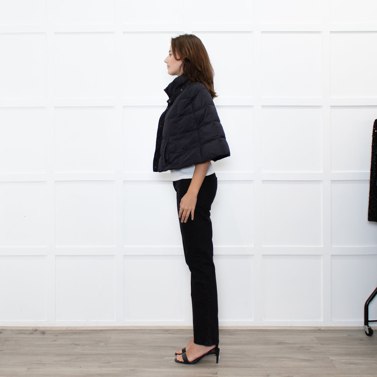 Weekend Max Mara Black Quilted Short Cape