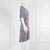 Zadig & Voltaire Blue Pink Ivory Flower Print Short Sleeve Dress