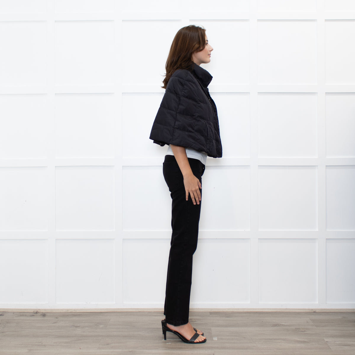 Weekend Max Mara Black Quilted Short Cape