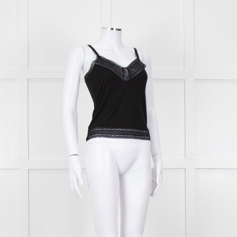 By Malene Birger Black Lace Trim Camisole