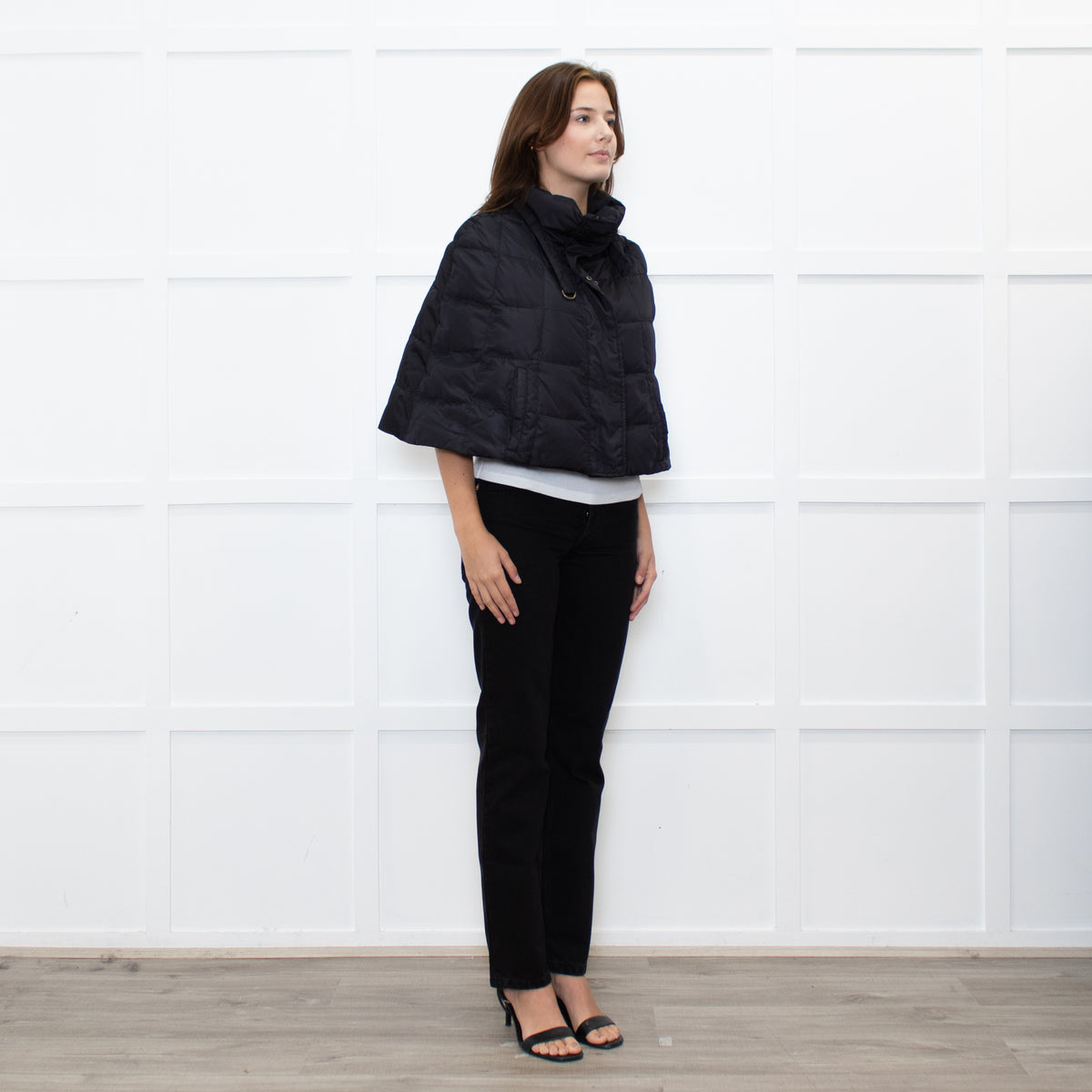 Weekend Max Mara Black Quilted Short Cape