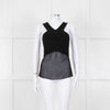 Sandro Black Sheer Panel Sleeveless Top