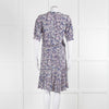 Zadig & Voltaire Blue Pink Ivory Flower Print Short Sleeve Dress