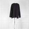 Y3 Black Oversized Top With White Arm Stripe