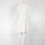 Oscar De La Renta Cream Tweed Shift Dress with Metallic Thread