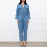 Donna Ida Pale Denim Sheila Relaxed Drawstring Jumpsuit