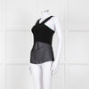Sandro Black Sheer Panel Sleeveless Top
