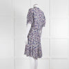 Zadig & Voltaire Blue Pink Ivory Flower Print Short Sleeve Dress