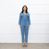 Donna Ida Pale Denim Sheila Relaxed Drawstring Jumpsuit