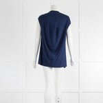 Helmut Lang Navy Sleeveless Twist Front Vest