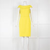 Paule Ka Yellow Fitted Dress with Wide Neck