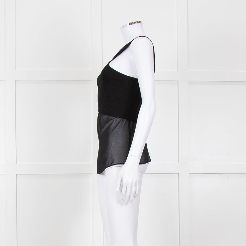 Sandro Black Sheer Panel Sleeveless Top