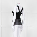 Sandro Black Sheer Panel Sleeveless Top