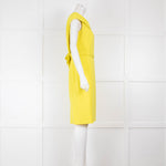 Paule Ka Yellow Fitted Dress with Wide Neck