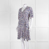 Zadig & Voltaire Blue Pink Ivory Flower Print Short Sleeve Dress