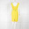 Paule Ka Yellow Fitted Dress with Wide Neck