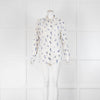 Equipment Cream Blue Cactus Print Silk Signature Shirt