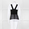 Sandro Black Sheer Panel Sleeveless Top