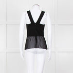Sandro Black Sheer Panel Sleeveless Top