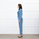 Donna Ida Pale Denim Sheila Relaxed Drawstring Jumpsuit