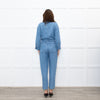 Donna Ida Pale Denim Sheila Relaxed Drawstring Jumpsuit