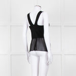 Sandro Black Sheer Panel Sleeveless Top