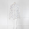 Equipment Cream Blue Cactus Print Silk Signature Shirt