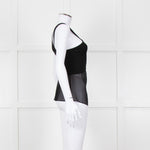 Sandro Black Sheer Panel Sleeveless Top