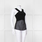 Sandro Black Sheer Panel Sleeveless Top