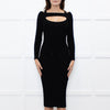 Andreadamo Black Rib Knit Midi Dress