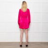 House of Harlow 1960 Pink & Red Panel Long Sleeve Shift Dress With Front Tie