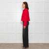 Me + Em Red Cropped Tweed Jacket