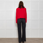 Me + Em Red Cropped Tweed Jacket