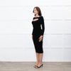 Andreadamo Black Rib Knit Midi Dress
