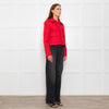 Me + Em Red Cropped Tweed Jacket