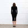 Andreadamo Black Rib Knit Midi Dress