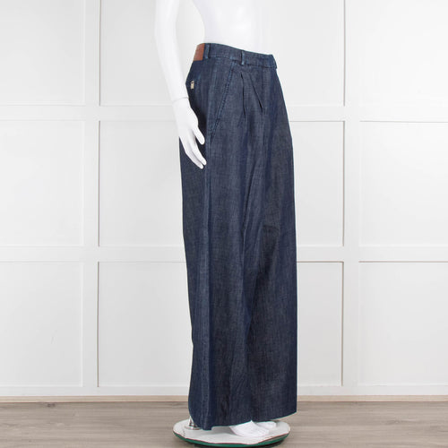 Weekend Max Mara Blue Denim Wide Leg Jeans