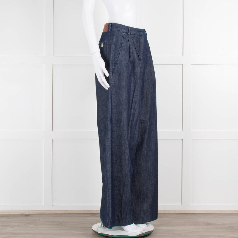 Weekend Max Mara Blue Denim Wide Leg Jeans