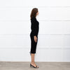 Andreadamo Black Rib Knit Midi Dress