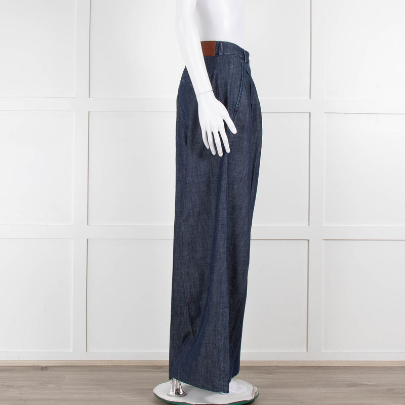 Weekend Max Mara Blue Denim Wide Leg Jeans