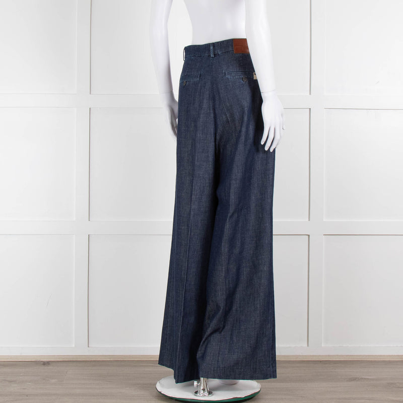 Weekend Max Mara Blue Denim Wide Leg Jeans