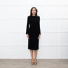 Just Cavalli Black Dress with Shoulder Pads and Long Sleeves