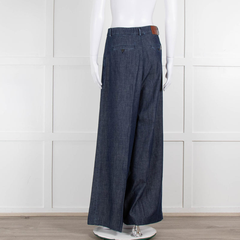 Weekend Max Mara Blue Denim Wide Leg Jeans
