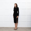 Just Cavalli Black Dress with Shoulder Pads and Long Sleeves