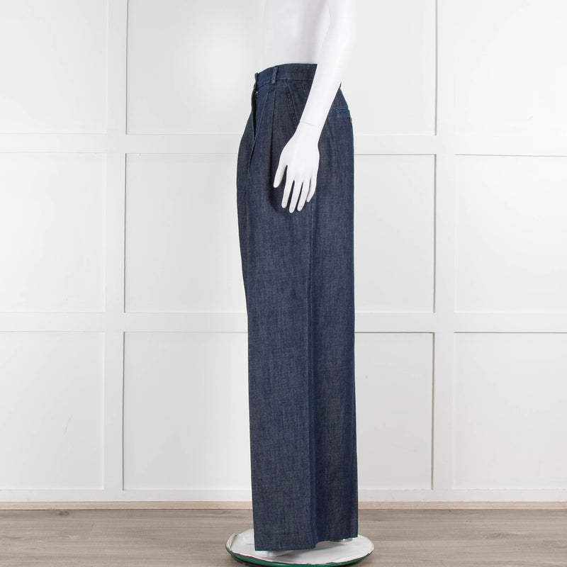 Weekend Max Mara Blue Denim Wide Leg Jeans