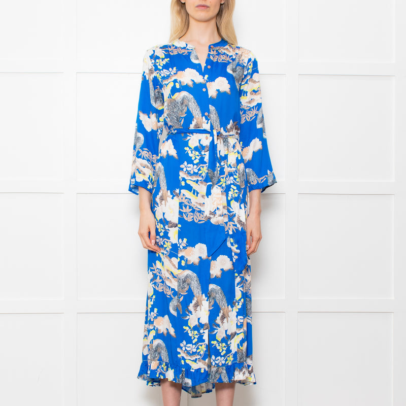 Lollys Laundry Multicolour Button Front Dress With Birds and Floral Print