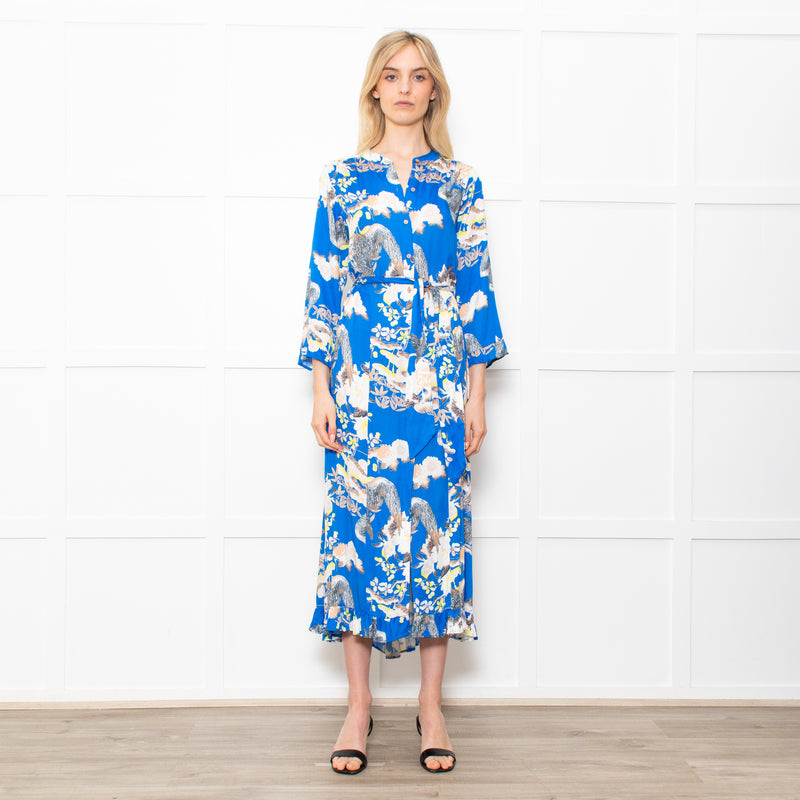 Lollys Laundry Multicolour Button Front Dress With Birds and Floral Print